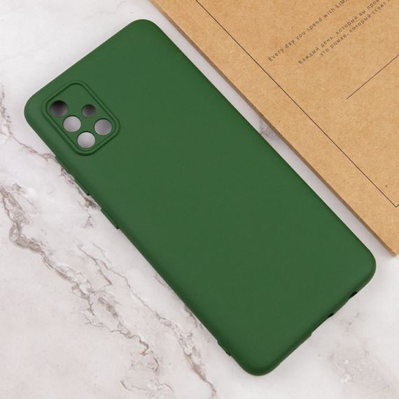 Чехол Silicone Cover Lakshmi Full Camera (A) для Samsung Galaxy A51 Full camera, Зеленый / Dark Green | Зображення 3