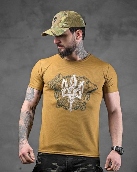 Тактична потоотводна футболка тризуб койот ДЛ6372 | Зображення 1
