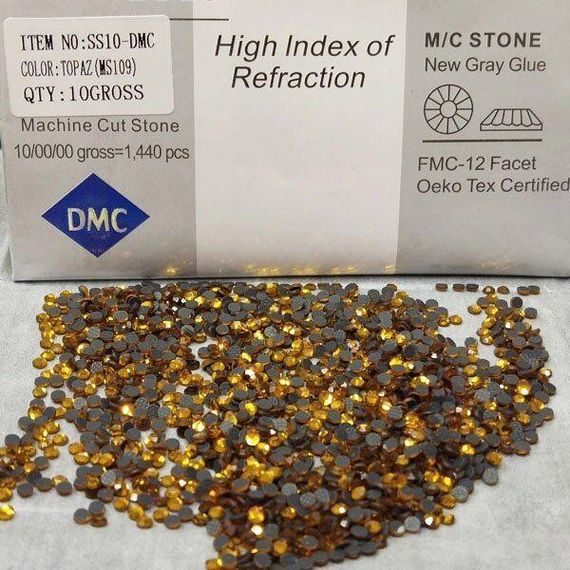 SS10 термоклеевые стразы дмс (dmc Китай) col Topaz