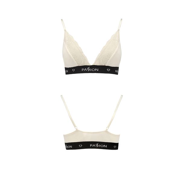 Еластичний топ з мереживом Passion PS001 TOP XL, ecru | Зображення 3