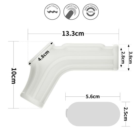 Насадка на член - Vibrating Ridge Knights Ring With Scrotum Sleeve White sexstyle | Зображення 4