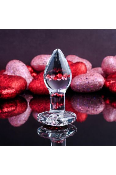 Скляний анальний затор ADAM ET EVE RED HEART GEM GLASS PLUG SMALL | Зображення 6