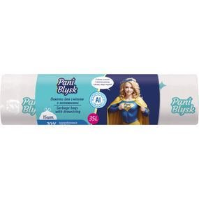 Пакеты для мусора Pani Blysk С затяжками 35 л 15 шт. (4823071661101) - Топ Продаж!