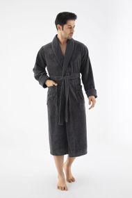Чоловічий однотонний халат Nusa 2965 антрацит 3XL