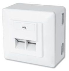 Розетка настінна DIGITUS cat. 6 STP 2xRJ45 8P8C, для зовнішньої проводки (DN-9006-N)