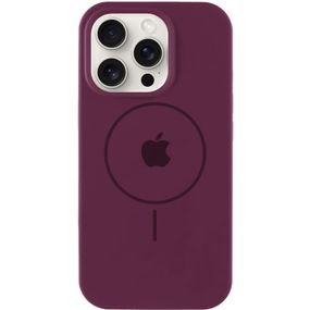 Чохол Silicone Case Full Protective (AA) with MagSafe для Apple iPhone 15 Pro (6.1") Бордовий / Plum
