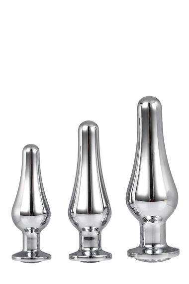 DT21874 набір анальних пробок конічної форми Dream Toys GLEAMING LOVE PLEASURE SET SILVER