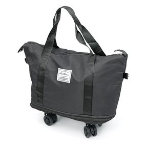 Дорожня сумка-трансформер, 55х22х80 cm, 56-75 л., Коліщатка, Black, 1,1 кг