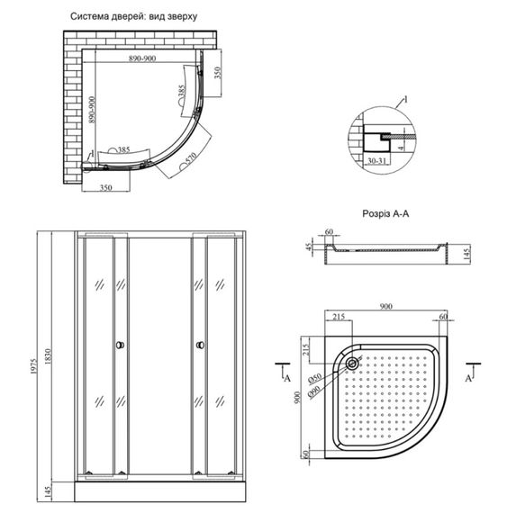 Душова кабіна Kroner KRP Harz - C.F.F. (CV029560) | Зображення 1