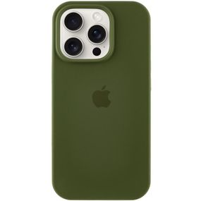 Чехол Silicone Case Full Protective (AA) для Apple iPhone 14 Pro (6.1") Зеленый / Dark Olive
