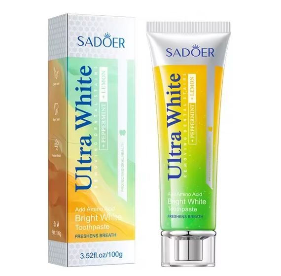 Відбілююча зубна паста Sadoer Ultra White з м'ятою і лимоном, 100г