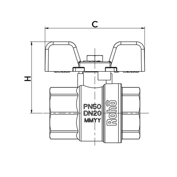 Кран кульовий Roho R100-050B - 1/2" (RO0101) | Зображення 1