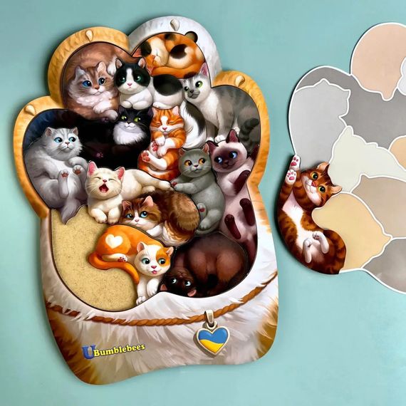 Дерев'яний пазл-вкладиш "Котики-муркотики" Ubumblebees (ПСФ133) PSF133 | Зображення 6