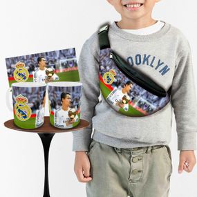 Набір: дитяча сумка-бананка+кружка Кріштіану Роналду 32х15см, бананка для хлопчика через плече на подарунок (00909)