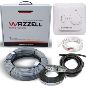 Комплект тепла підлога WAZZELL EASYHEAT + термостат механічний. Нагрівальний кабель універсальний 40 м / 800 Вт / 4 - 6 м²