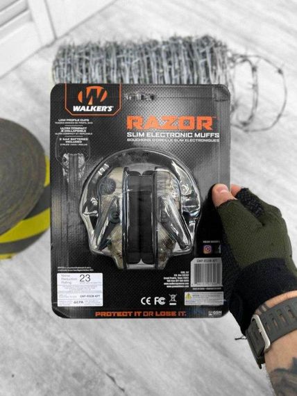 Тактичні навушники Walkers Razor Slim Electronic Muffs kriptek зел полка | Зображення 3