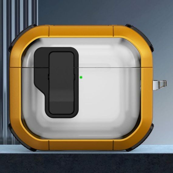 Футляр противоударный Locking Button для наушников Airpods 4 Yellow | Зображення 1