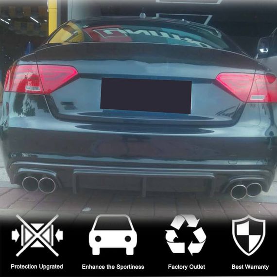 Дифузор заднього бампера V3 (для S-Line 2012-2015, Карбон) для Ауди A5 рр | Зображення 1