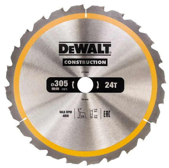 Диск пилковий  DeWALT СONSTRUCTION 305 х 30 мм (DT1958)