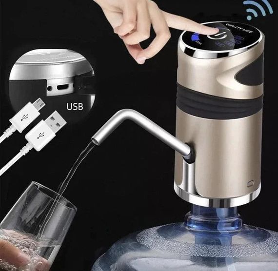 Електрична помпа для води Water Dispenser XL-129 срібляста USB • Автоматичний диспенсер XL-129 для пляшки питної води та бутля 19 л сріблястий | Зображення 3