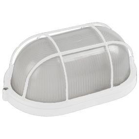 Светильник НПП1202 100W E27 IP65 овал белый с решеткой Ny95000577