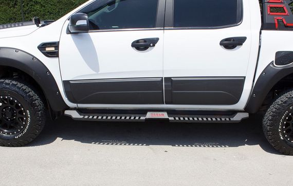 Боковые пороги Dakar V2 без LED (2015-2019, 2 шт, металл) для Mitsubishi L200 | Зображення 3