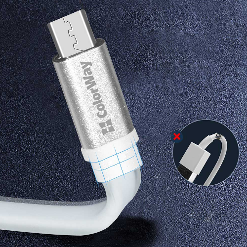 Кабель USB MicroUSB ColorWay CW-CBUM-MUM25W 2,0A 0,25м білий | Зображення 5