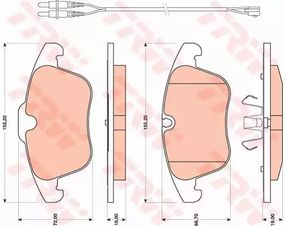 Колодки гальмівні дискові Peugeot/Citroen C5/508/407 08 F, TRW (GDB1818)