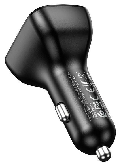 FM трансмиттер модулятор BOROFONE BC41 Eminency Автомобильное зарядное устройство QC3.0 Bluetooth Черный | Зображення 4