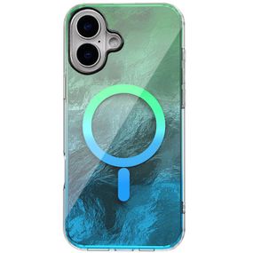 Чохол TPU Shiny Mountain Magnetic Fit для Apple iPhone 16 (6.1") Green / Blue