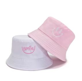 Двостороння панама бавовняна Рожево-біла Smile 56-58р (8159)