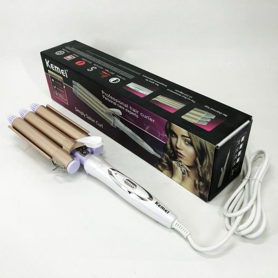 Плойка для завивки волос с разными функциями Kemei KM-1010, Стайлер для объема волос XN-61 | Зображення 9