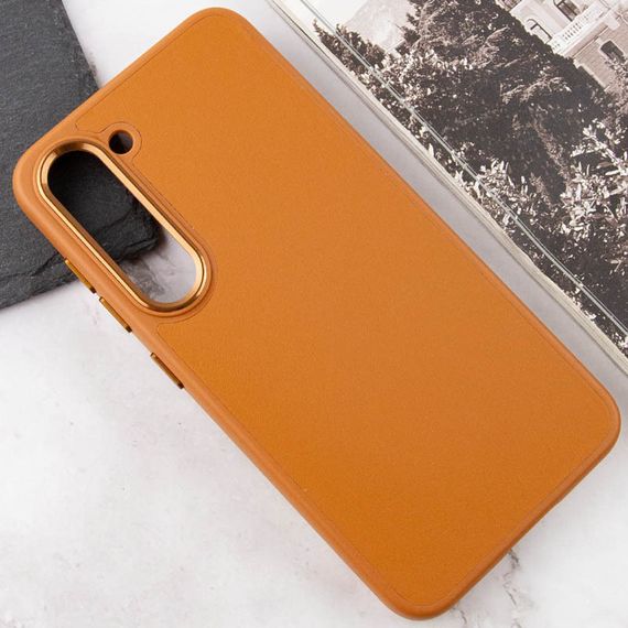 Шкіряний чохол Bonbon Leather Metal Style для Samsung Galaxy S23 Коричневий / Brown | Зображення 3