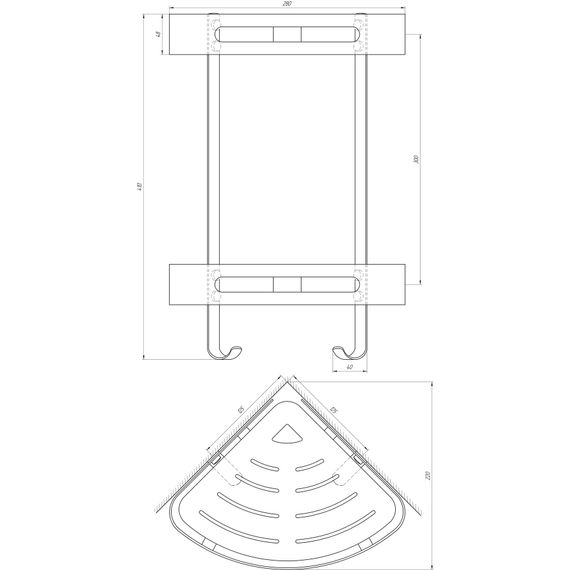 Поличка кутова подвійна Globus Lux BQ9422 | Зображення 1
