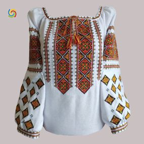 Рубашка Украинская вышиванка  555296310 цвет белый размер XL/XXL