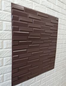3D панель самоклеящая 70х77х0.7 см Обои декоративная кладка Самоклейка стеновая 3Д кладка кирпичная косая