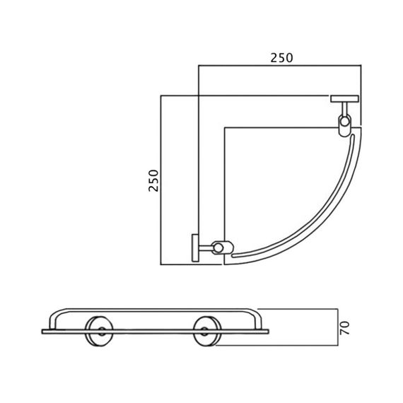 Поличка скляна кутова Lidz (CRG) -114.10.01 | Зображення 1