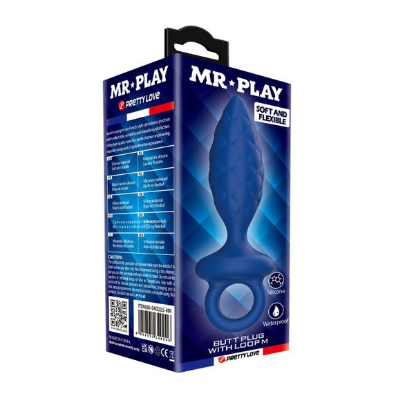 Анальна пробка MR.PLAY - Butt Plug with Loop Size M, BI-040215-MR Sex Aura | Зображення 7