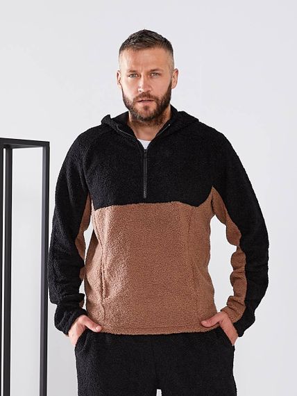 Чоловічий теплий спортивний костюм колір чорний-мокко р.XL 444790 | Зображення 5