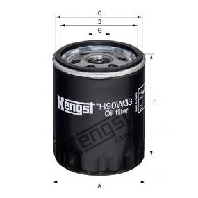 Фильтр масляный Mazda 2/3/6/CX-5 1.5-2.5 i/D 02-, Hengst, H90W33,