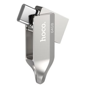 Флешка HOCO UD8 Smart Type-C USB 64Gb, серебристая