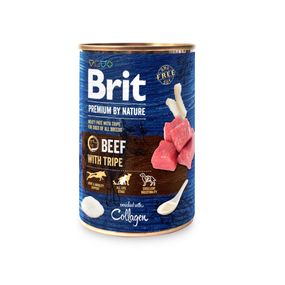 Вологий корм з яловичиною та рубцем для дорослих собак Brit Premium Beef and Tripe, 400 гр