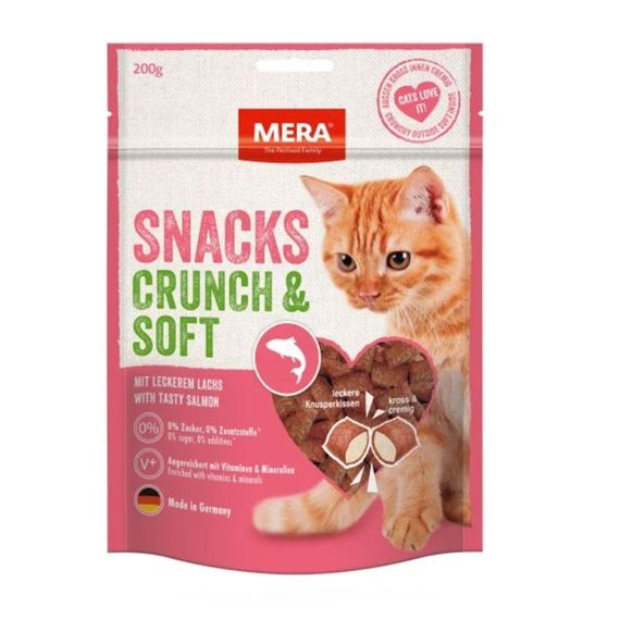Ласощі для котів снеки з лососем MERA SNACKS Crunch & Soft Lachs 200 г