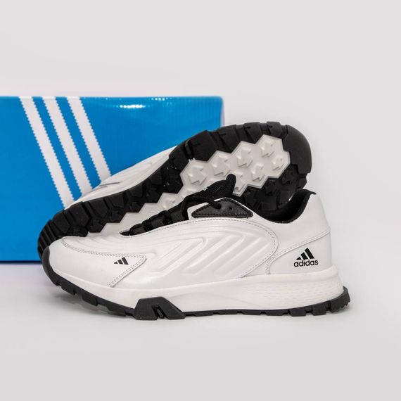 шкіряні кросівки Adidas колір білий/ чорний | Зображення 1