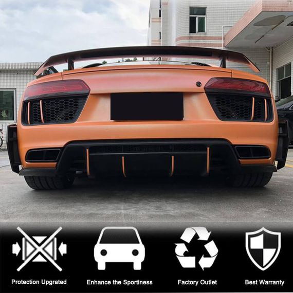 Спліттери заднього бампера V2 (2015-2020, Карбон) для Ауди R8 2015- рр | Зображення 2