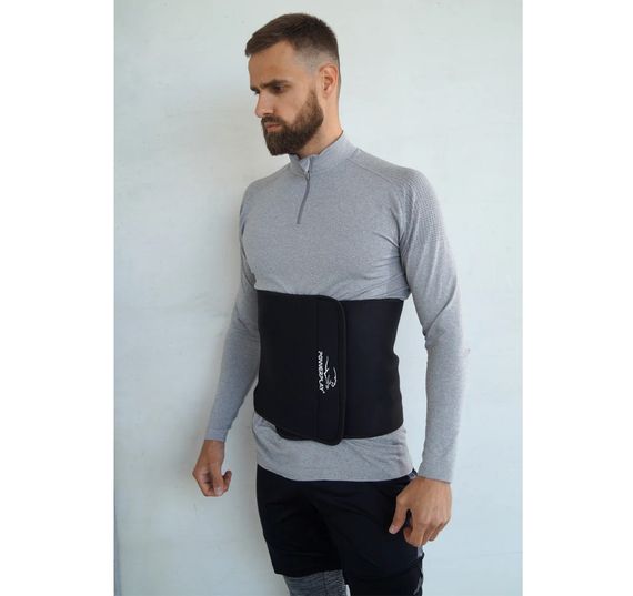 Пояс для схуднення PowerPlay 4301 (125*30 см) +  кишеня для смартфона Чорний | Зображення 3