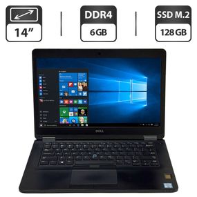 Ультрабук Б-класс Dell Latitude E5470 / 14" (1366x768) TN / Intel Core i5-6300U (2 (4) ядра по 2.4 - 3.0 GHz) / 6 GB DDR4 / 128 GB SSD M.2 / Intel HD Graphics 520 / WebCam / Windows 10 Pro б/у