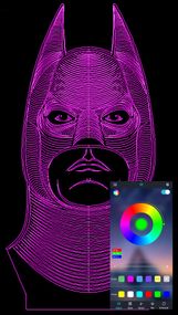 Акриловий світильник-нічник керування з телефона Бетмен tty-n000737