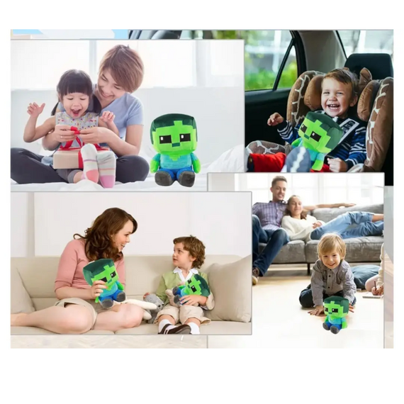М'яка іграшка з гри Minecraft Зомбі 21 см, Зомбі що сидить зелений Zombie Minecraft | Зображення 7