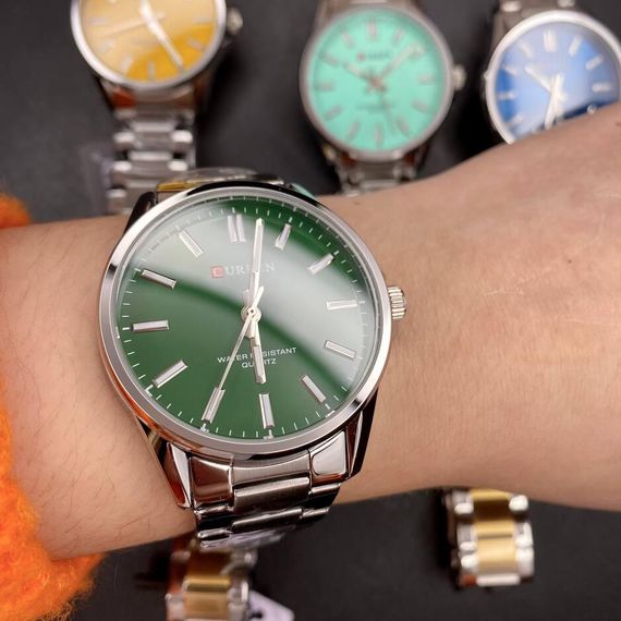 Чоловічий годинник Curren 9090 Silver-Green | Зображення 4